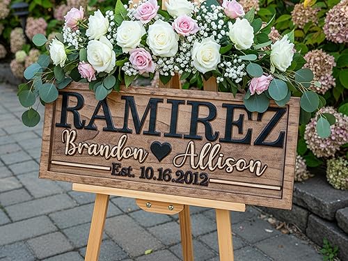 Miniatura 3 de Regalo de despedida de soltera | Regalo de boda personalizado con apellido grabado | Aniversario | Regalos de compromiso | Regalo del día de San