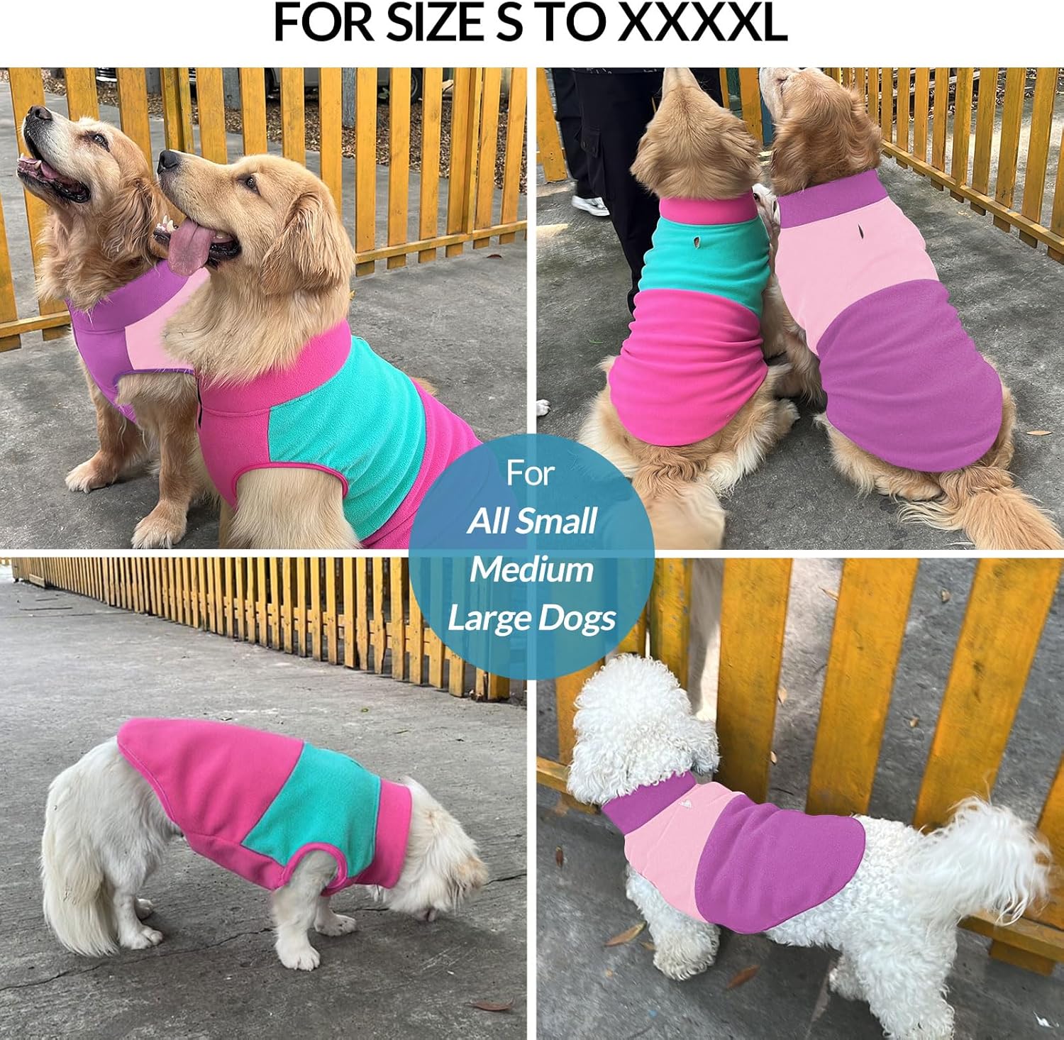 Queenmore Large Fleece Dog Sweater, Soft Dog Fleece Sweater, Pet Vest Winter Jacket Coat Sweatshirt for Male or Female Cats Puppy Small Medium Large Breed