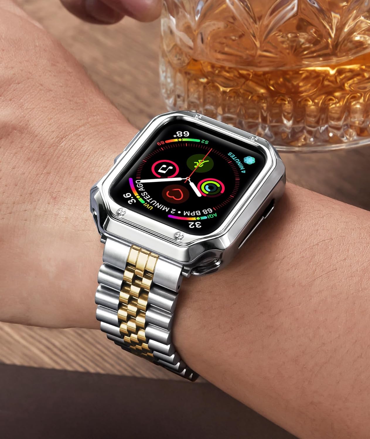 BINLUN Compatible with Apple Watch Band 49mm 46mm 45mm 44mm 42mm 41mm 40mm 38mm for Men Women, Stainless Steel Metal Strap with TPU Case Fit for iWatch Series Ultra/SE3/11/10/9/8/7/SE2/SE/6/5/4/3/2/1