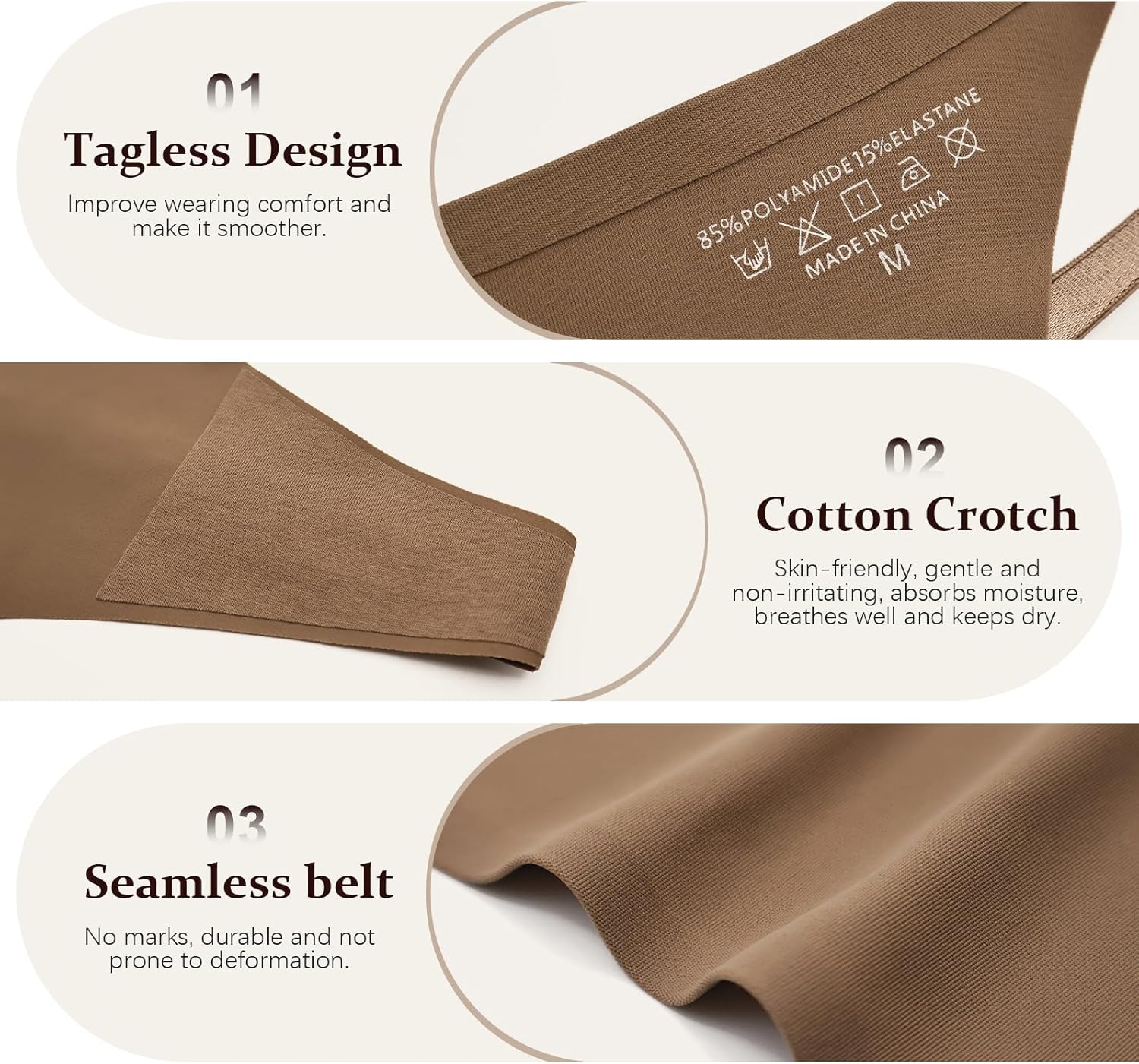 Seamless G-String Thongs for Women,T-Back Thong,No Show Underwear Stretch Comfortable Breathable Low Rise Panties - Image 5