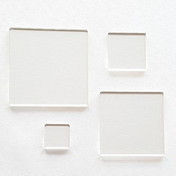 25 Acrylic Square Sheets, Clear, 0.5 x 0.125 Thick, Industrial Grade
