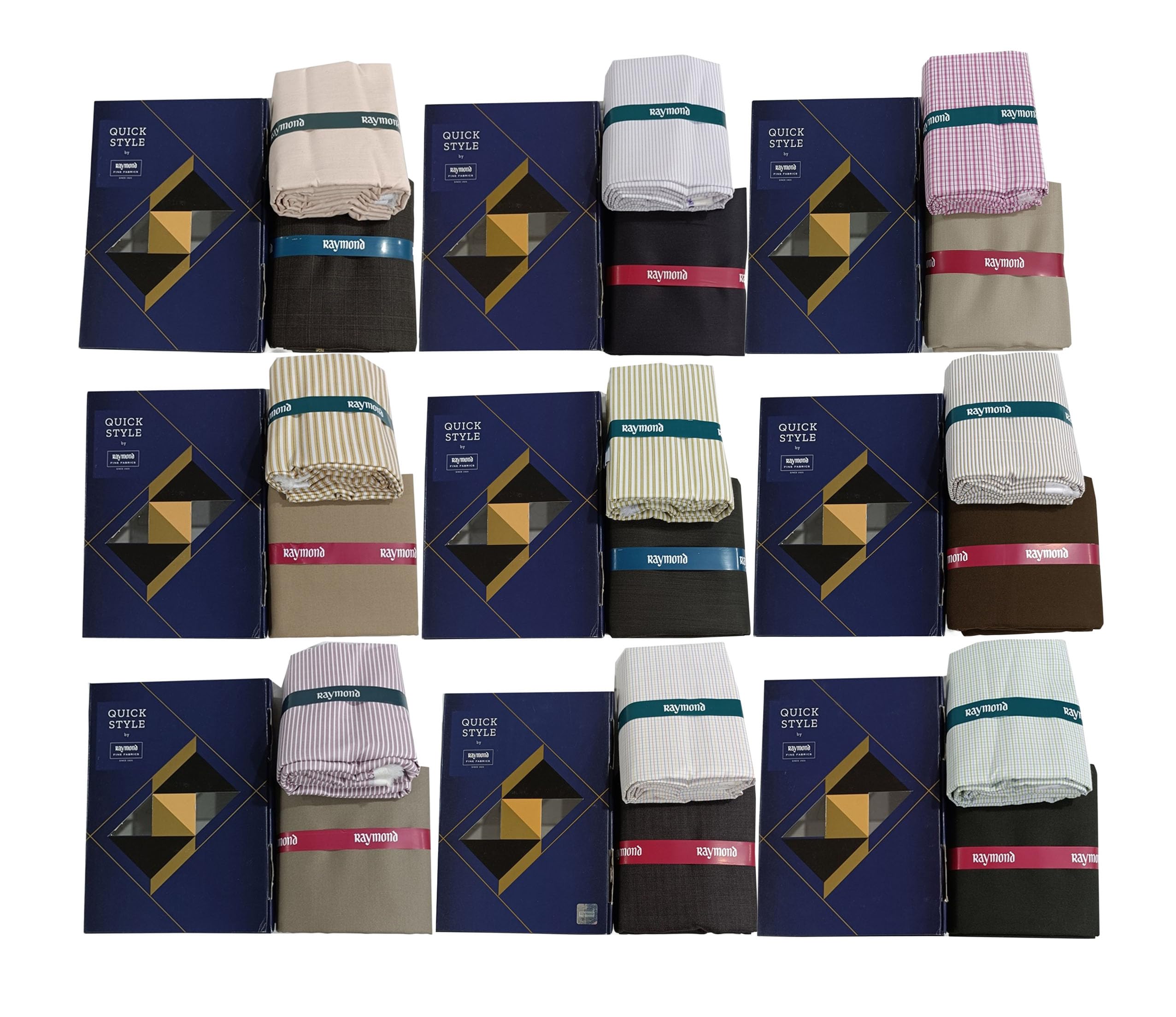 raymond fabrics Raymond Unstitched Shirt & Pant Combo Pack of 9 | Quick Style Premium Collection | Cotton Blend Formal Sets | Assorted Colors & Patterns for Men (Multicolor)-picture-21
