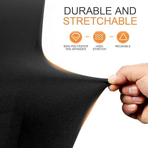 Miniatura 4 de JERIA 4 Pack 6FT Spandex Table Cloth,Washable and Wrinkle Resistant Stretch Rectangular Patio Table Cover for Wedding, Banquet, Parties,Festival