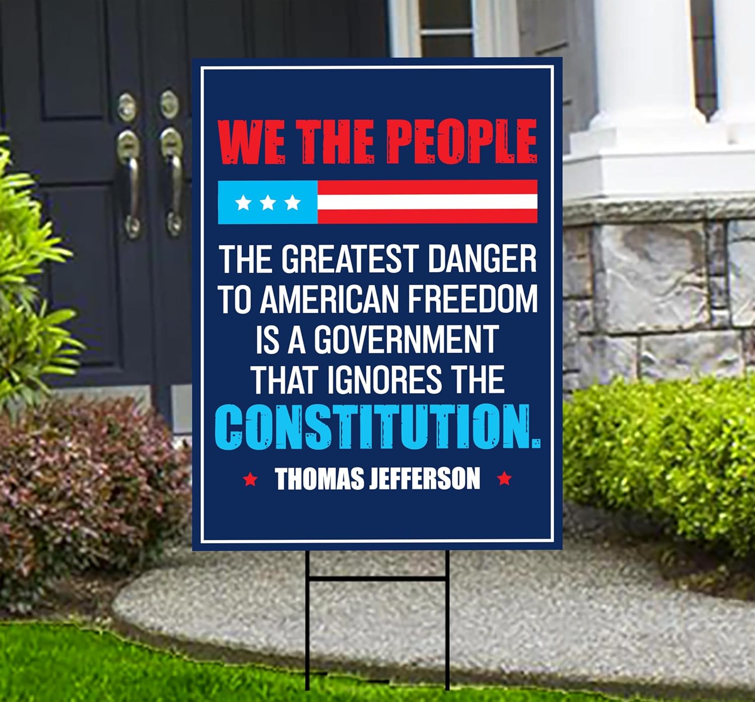 The Greatest Danger To Freedom Yard Sign - Resist Hate Lawn Sign, Anti-Trump, No Kings Liberty, Resist Fascism Yard Sign with Metal H-Stake (Multicolor, 18" x 12", Double Sided)