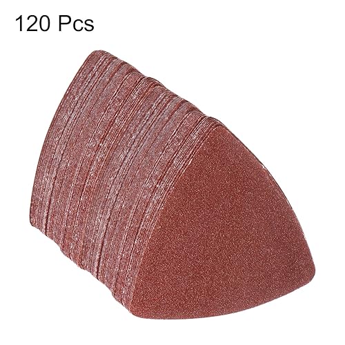 Vista 71 de HARFINGTON 120 piezas de lija triangulares de gancho y bucle, 120 granos, almohadillas de lijado de óxido de aluminio de 3-1/8 pulgadas, papel