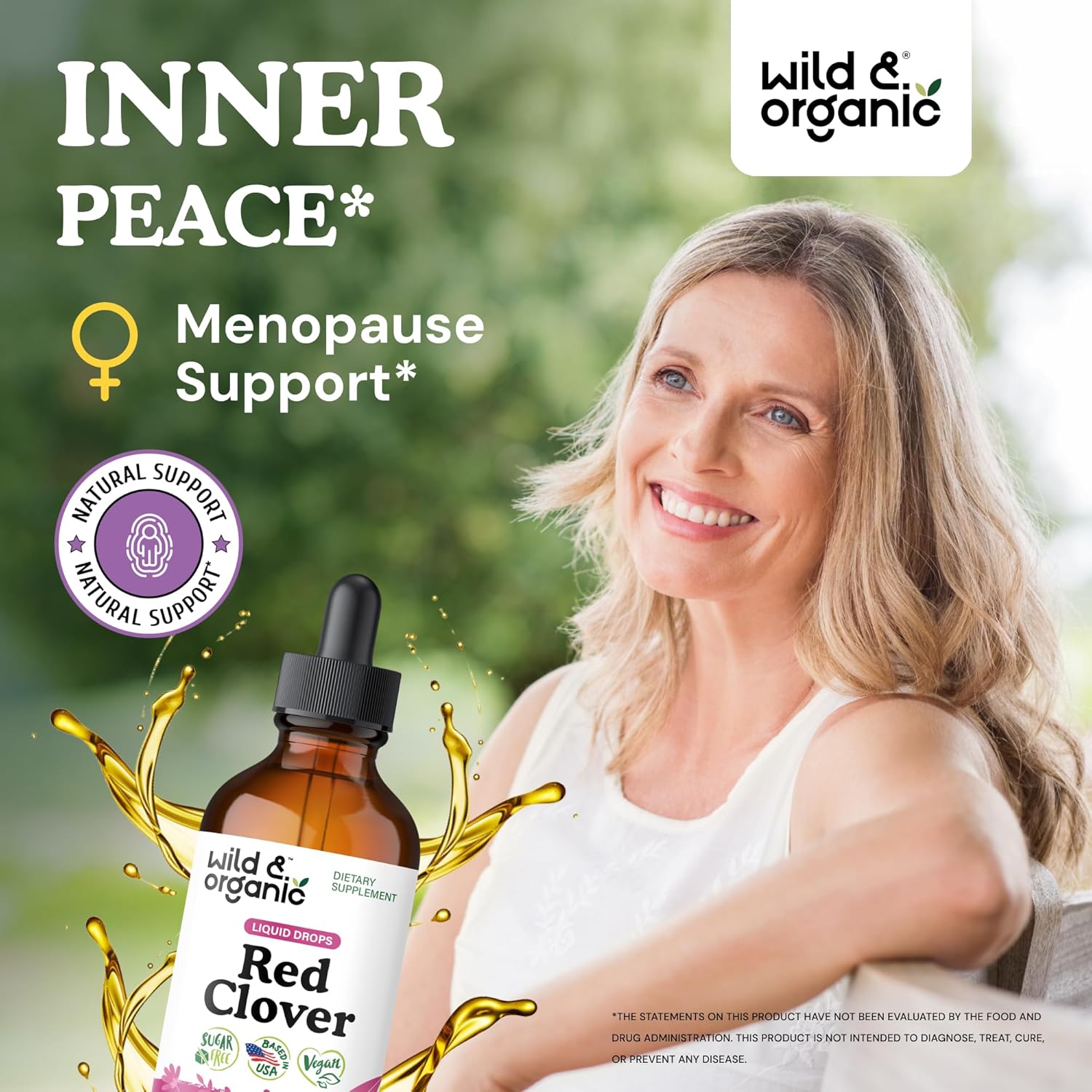 Wild & Organic Red Clover Tincture - Menopause Supplements for Women - 600 mg Liquid Red Clover Supplement - 2-Month Supply - Trifolium Pratense Herb - Vegan, Sugar & Alcohol-Free Extract Drops - 4 oz - Image 2