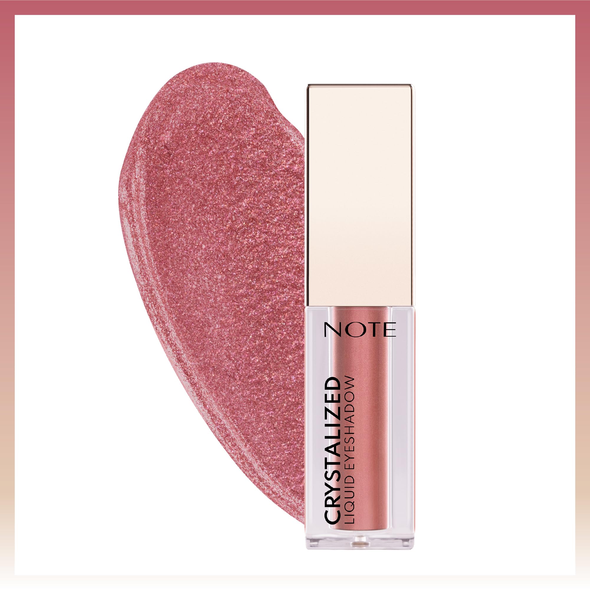 Note Cosmetics Crystalized Liquid Eyeshadow Likit Metalik Göz Farı, 04 Pink Bouquet