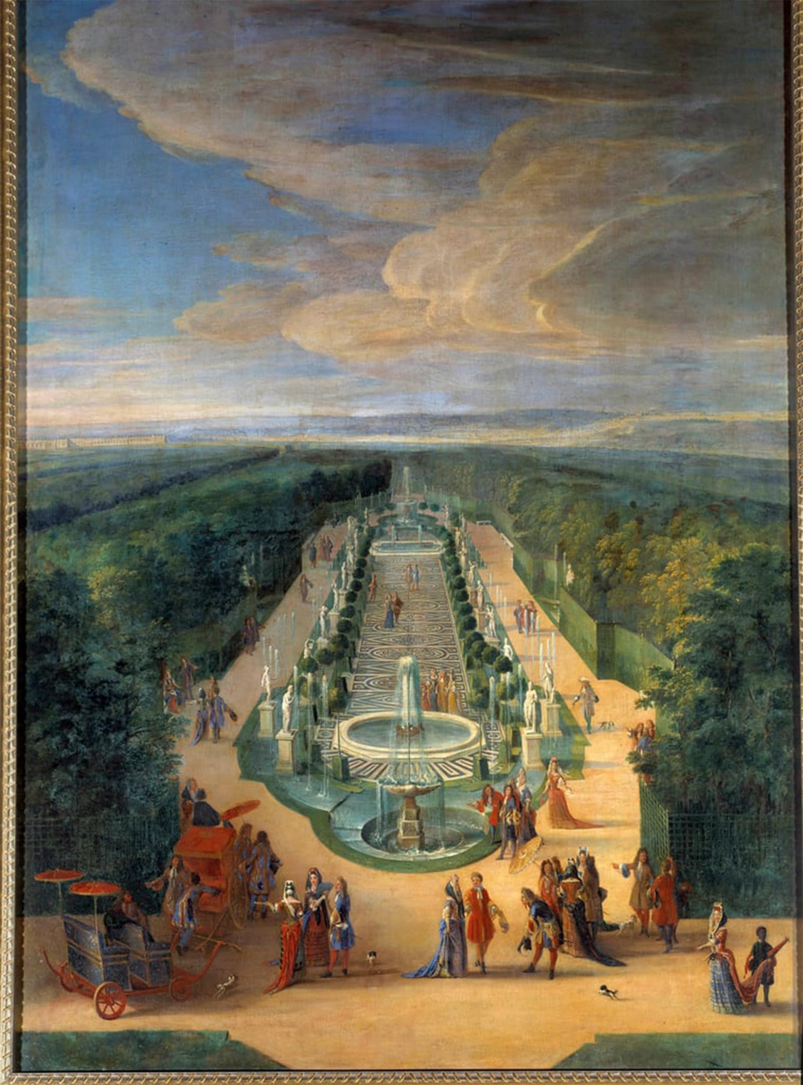 POSTERIIk Famous Modern Artwork Art Mural View of the Grove of the Galerie Des Antiques in the Gardens of Versailles Painting by Jean Baptiste Oil Paintings Pictures for Home Decor 60x90cm