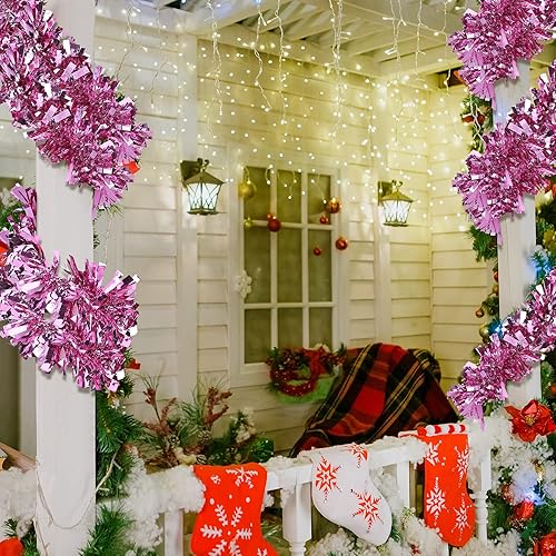 Miniatura 7 de Sosation Guirnalda de oropel de 100 pies para el día de San Valentín, guirnalda de árbol para el día de San Valentín, guirnalda de purpurina a