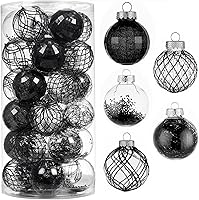 Vista 9 de Juego de 30 adornos de bolas de Navidad - Bolas de Navidad de plástico transparente inastillable de 60 mm / 2.36", juego de bolas de Navidad