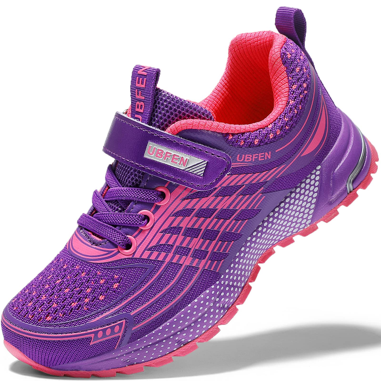UBFEN Kids Sneakers Boys Girls Lightweight Breathable Athletic Tennis Shoes | Hook&Loop, Rubble Sole, Non Slip, Suitable for School, Walking, Running, Gym, Basketball, Toddler, Little Kid, Big Kid, Youth