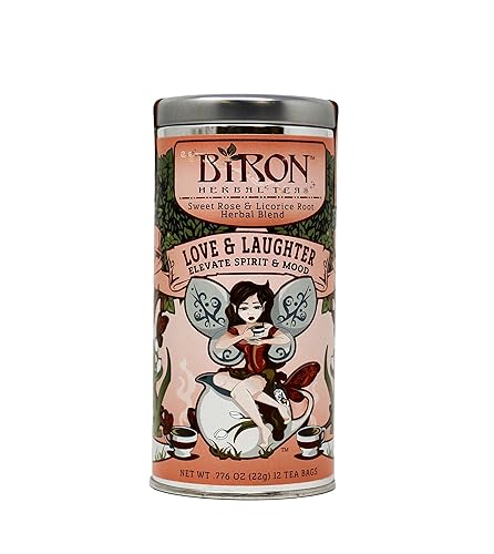 Biron Herbal Teas, Love & Laughter - Té de hierbas, 12 bolsas de té