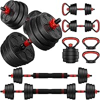 BDSHE 4-in-1 Adjustable Dumbbell Set: 20-90lbs Dumbbells, Barbell, Kettlebell, Push-Up Stand for Home Gym Workouts