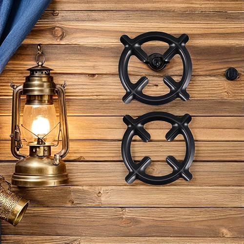 Miniatura 3 de Kichvoe Wok de hierro fundido de 6.2 pulgadas, 2 piezas, estante universal antideslizante para wok, reductor de anillo de gas, soporte para