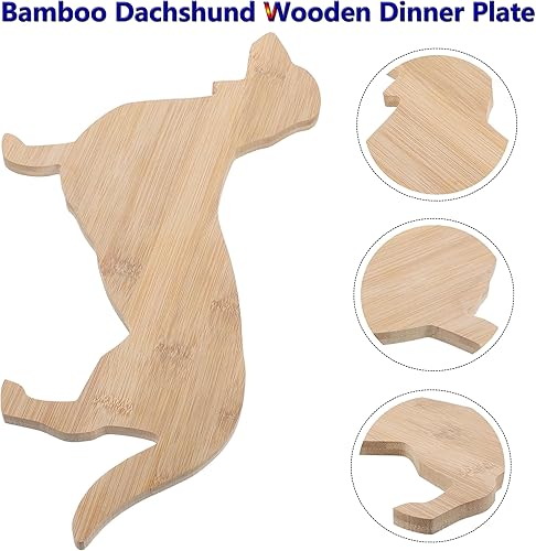 Miniatura 5 de ZMURED Plato de cena de perro lindo para cena de Navidad, plato de cena de perro salchicha de 19 pulgadas, bandeja decorativa de madera, bloque de