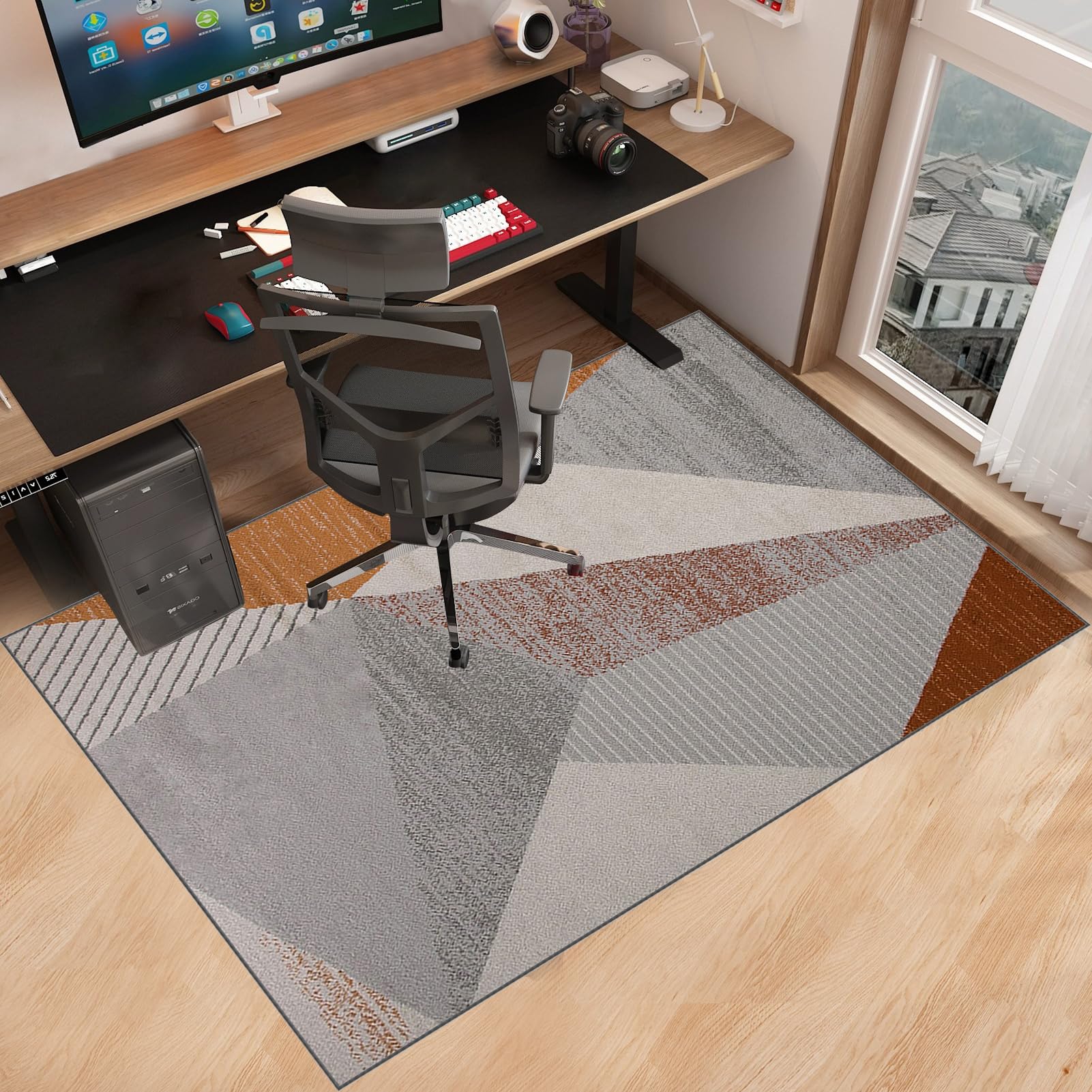 Bürostuhl Teppich Unterlage | Computerstuhl Teppiche | Gaming Teppich für Stuhl | Bodenschutzmatte für Hartböden und Teppich | 80 x 160 cm Bürostuhl Matte | rutschfest Bürostuhlunterlage
