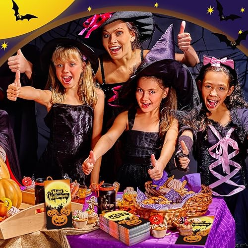 Miniatura 5 de 100 servilletas de papel de Halloween de 2 capas desechables para invitados, Halloween, hogar, baño, cena, cumpleaños, cocina, bebidas, fiesta de