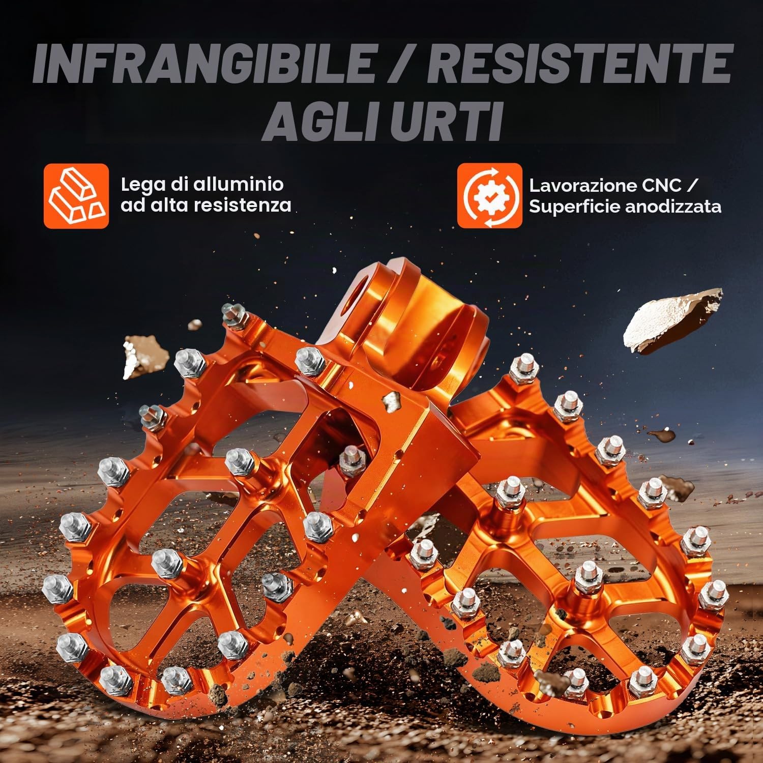 Pedane Moto CNC,Pedali Poggiapiedi per 65-990 SX SXS SXS-F EXC MXC EXCG SX-F EXC-F XC XC-F SMR TE TC FE FC 85-501 Arancia
