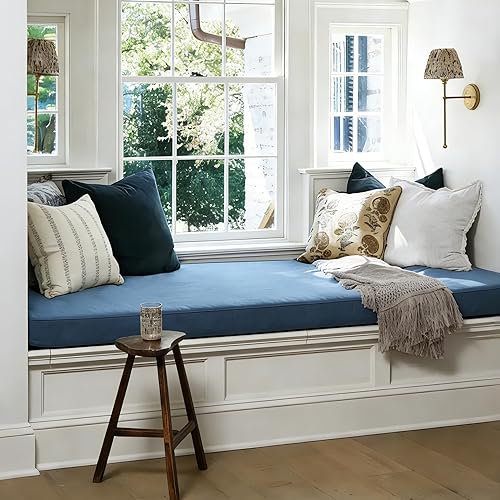 Miniatura 13 de Cojín de banco personalizado, cojines de banco para muebles de interior, cojines de ventana de bahía, cojín antideslizante para asiento de ventana