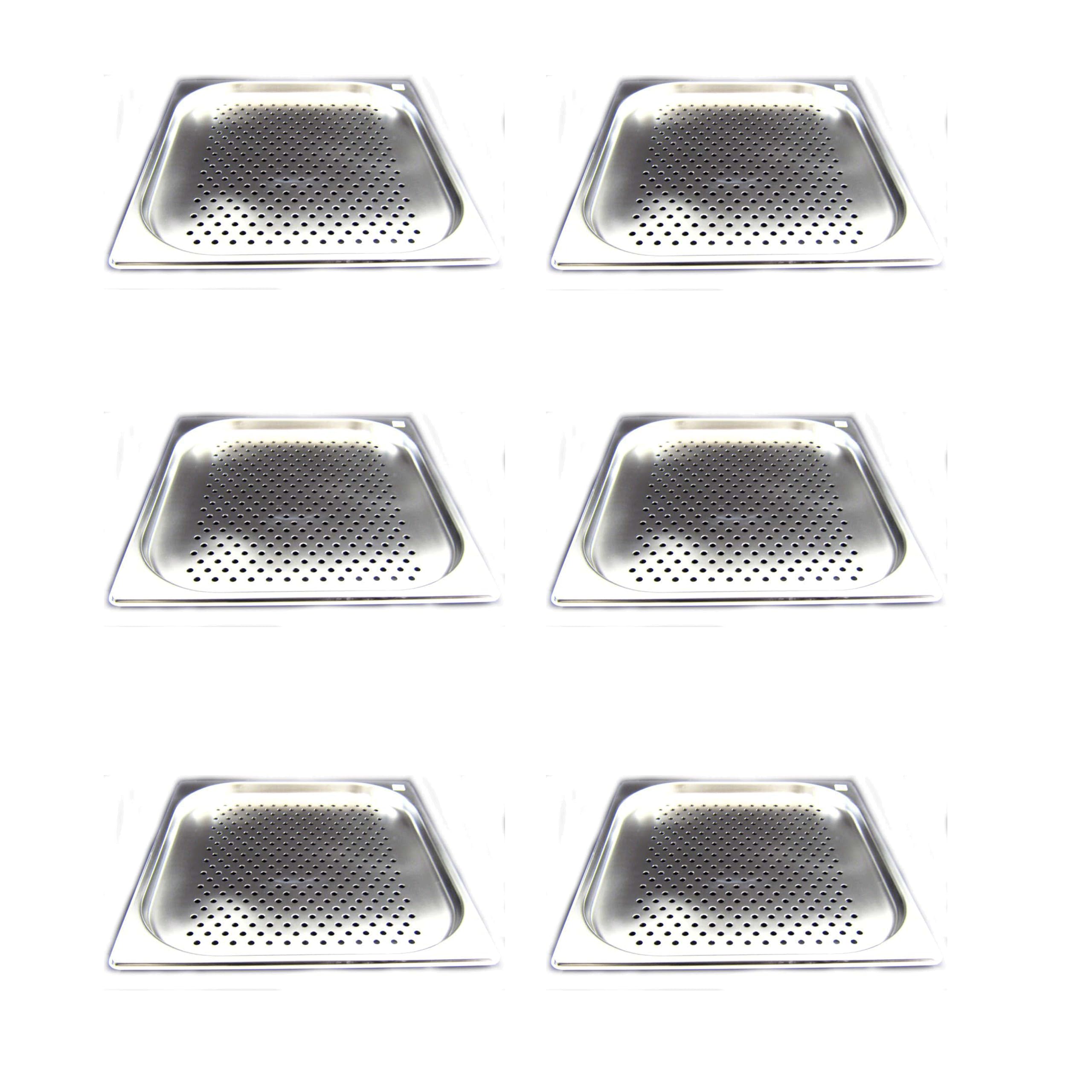 Gastronorm GN 2/3 - Lote de 6 recipientes para gastronomía, acero inoxidable, profundidad de 20 mm