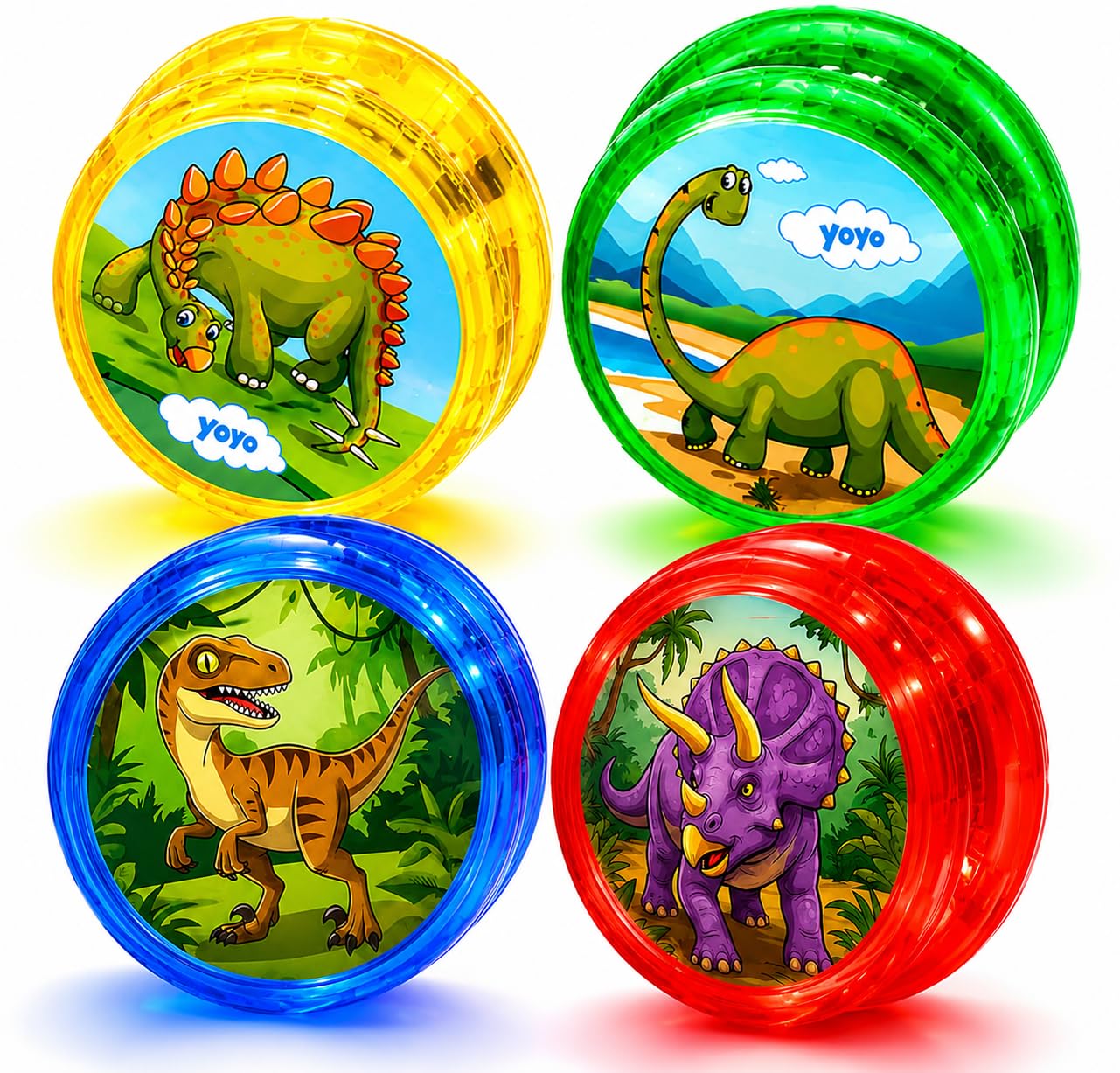 4x Light Up Dinosaur Yoyo Automatic Return Yo-Yo for Kids & Beginners – LED Responsive Trick Yoyo with Strong String, Flashing Spin Skill Toy for Boys & Girls — image 1