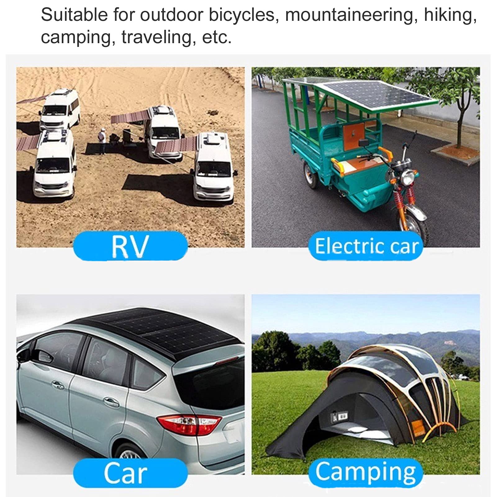 Kit Panneau Solaire Flexible Monocristallin 40W 18V avec Régulateur de Charge 20A, IP65 Imperméable, pour Camping Randonnée Systèmes Hors Réseau, 280x280mm