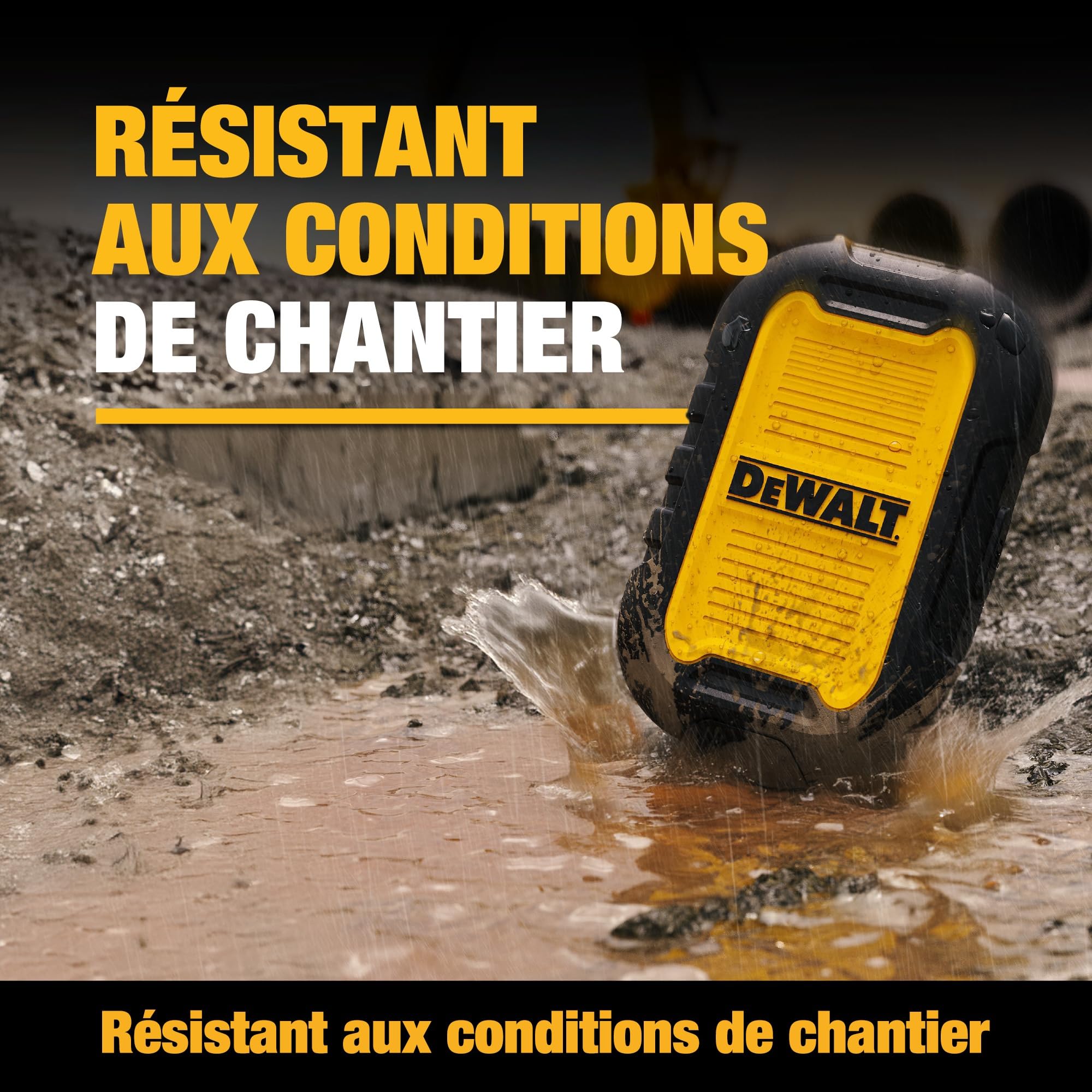 DEWALT Power Bank magnétique Robuste 5 000 mAh, Chargeur Portable sans Fil, Batterie 18W Charge Rapide, USB-C vers C avec Adaptateur USB 4’, résistant à l’Eau, Compatible Magsafe iPhone 17/16/15/14