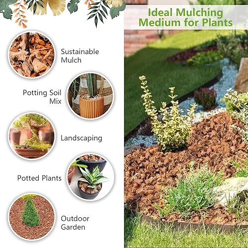Miniatura 41 de Legigo Paquete de 6 chips de coco para plantas, 6.6 libras, 100% orgánico de chips de coco para macetas con bajo equilibrio EC y PH, sustrato de 6