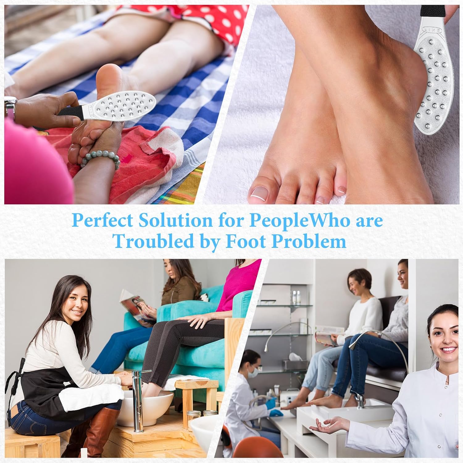 2 Pcs Stainless Steel Foot Scraper Metal Foot File Double Sided Foot File Callus Remover Professional Foot Rasp Scrubber for Wet or Dry Skin Easy to Clean Pedicure Tool Heel (Black) - Image 6