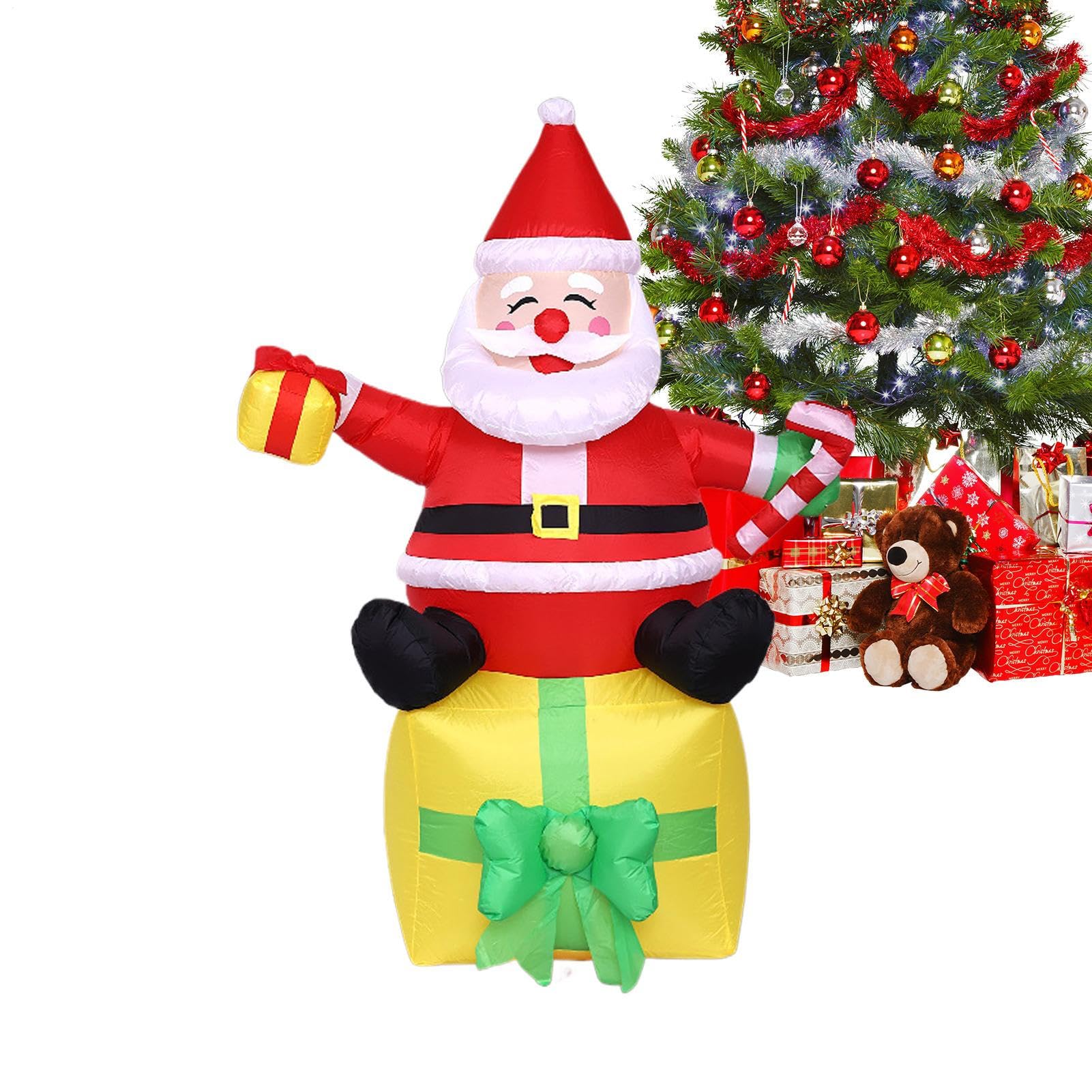 Père Noël Gonflable imperméable et réutilisable pour décoration extérieure