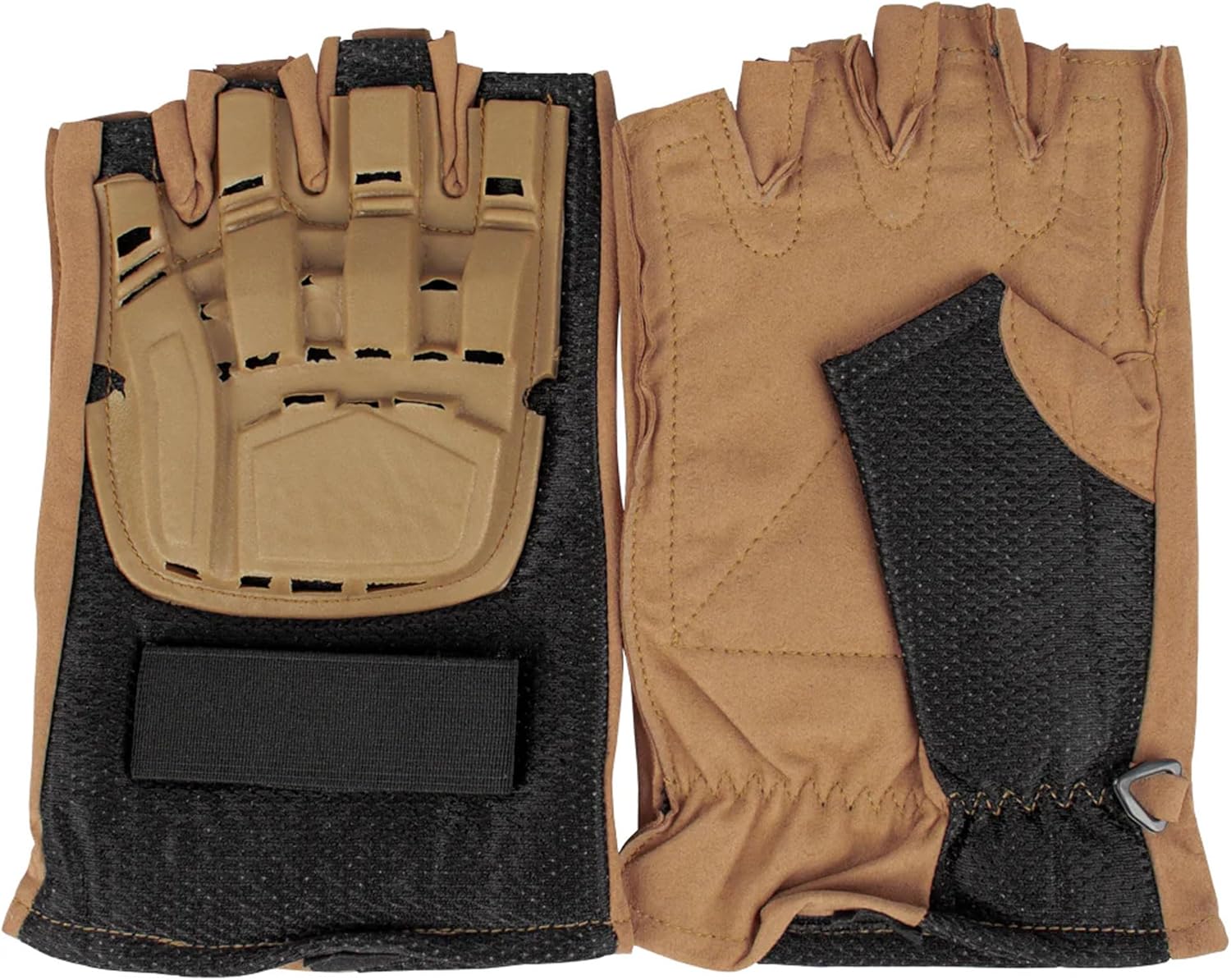 Fox Outdoor Products Men's Half Finger Tactical Engagement Gloves - Breathable Mesh, Protective Panels & Reinforced Leather Palm