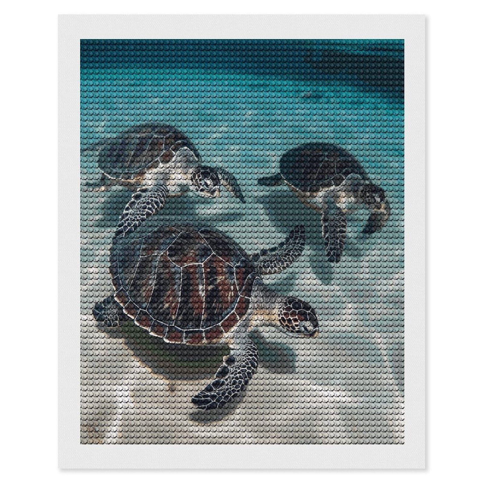 LDGSUPH Sea Turtles Diamond Painting Kits for Adults Paint with Diamond Pictures Art DIY Full Drill Diamond Dots Painting Personalized Diamond Photo for Home Wall Decor Gift 16"x20"
