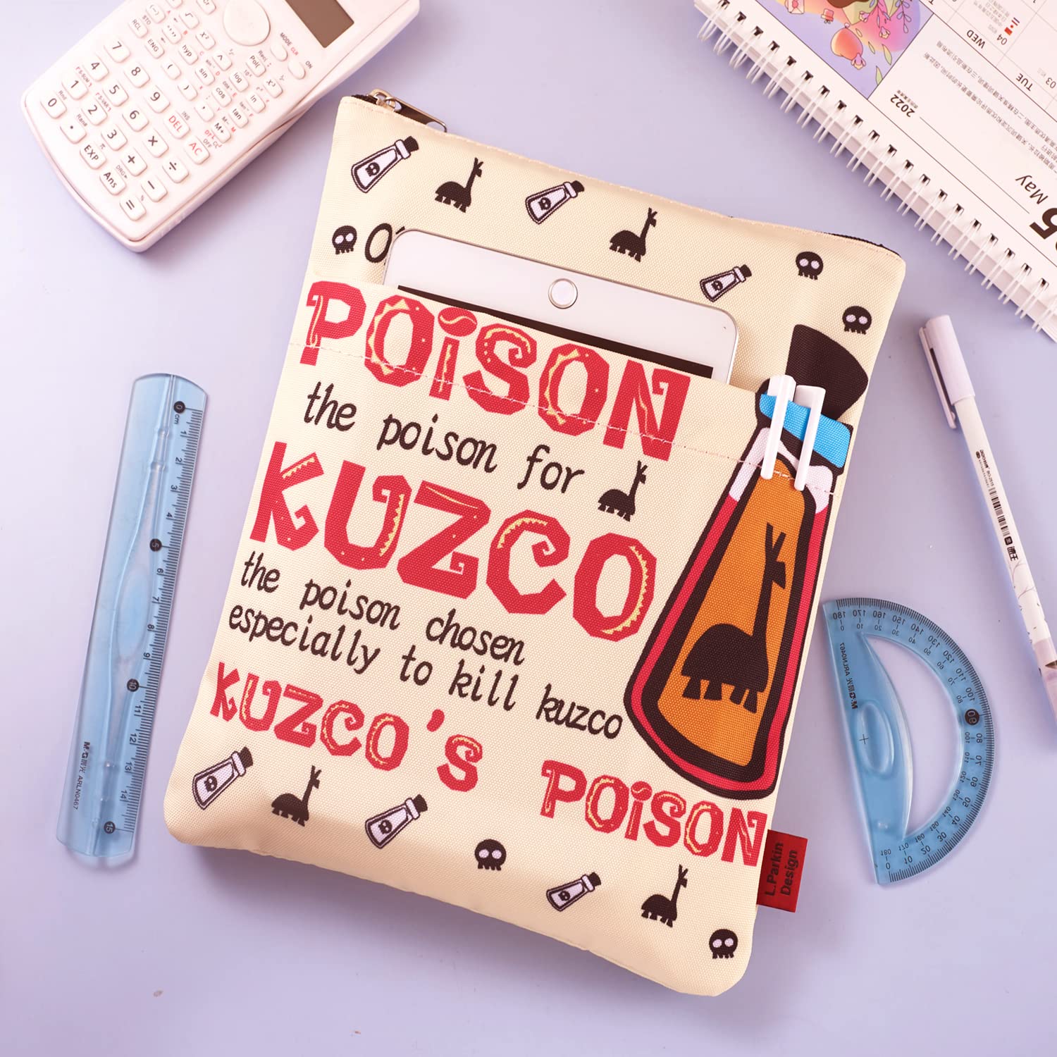 LParkin Poison Kuzco Cartoon Book Sleeve with Zipper for Book Lovers Protector Pouch Llama Sack Emperors Yzma - Image 2