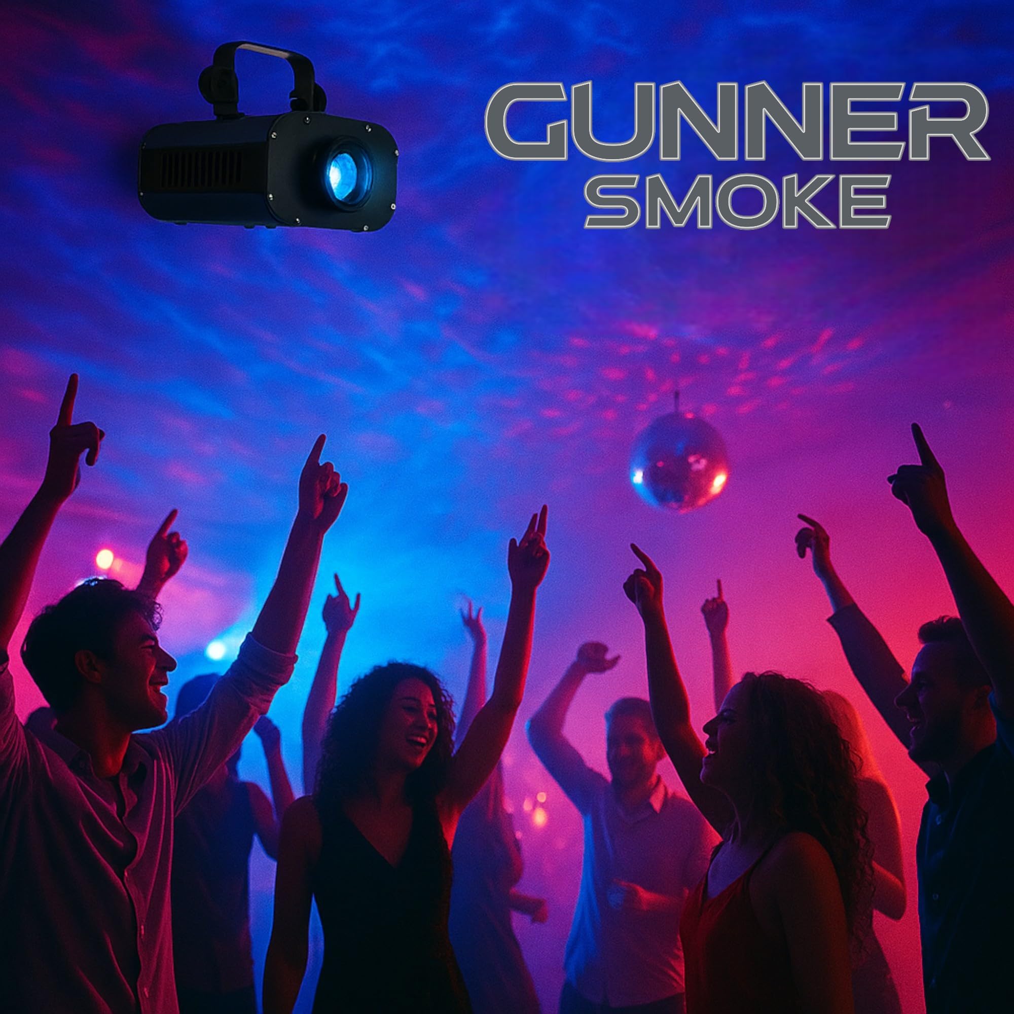 Projecteur à effet d'eau Gunner Smoke 60 W RGB - Contrôle DMX et modes automatiques