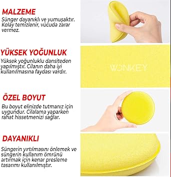 WONKEY - 4 Pieces Cake Polishing Wax Pad Sponge, Car and Torpedo Polishing and Cleaning Applicator