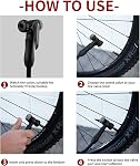 BV Pompe à vélo – Pompe de plancher de vélo haute pression pour valves Presta et Schrader, Gonflateur portable Air Pompe pour pneus de vélo, pompe à billes avec aiguilles