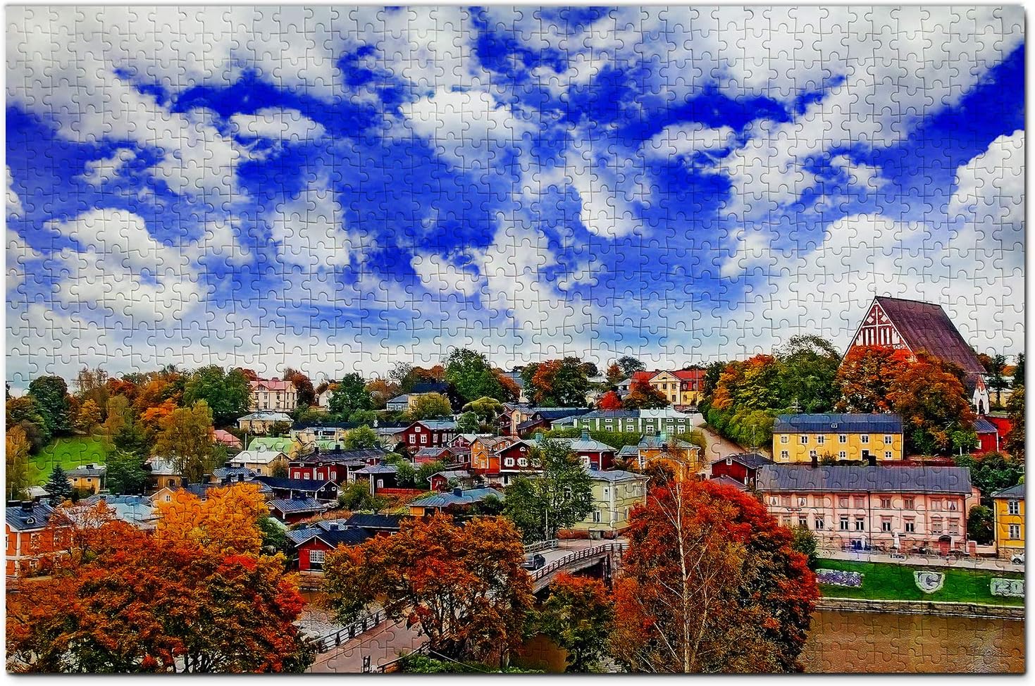 Finland Jigsaw Puzzle 1000 Piece Finland Porvoo Puzzle Travel Souvenir Wooden