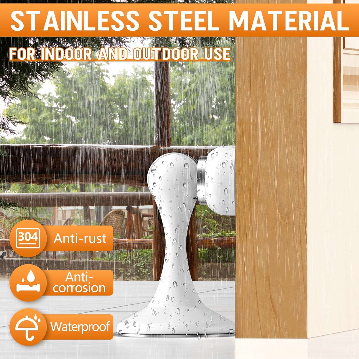 Magnetic or Stoppers Magnetic Door Catch, 2 Pack Stainless Steel Heavy Duty Door Holder Stops for Bottom Top of Door (White, 6 Pack)
