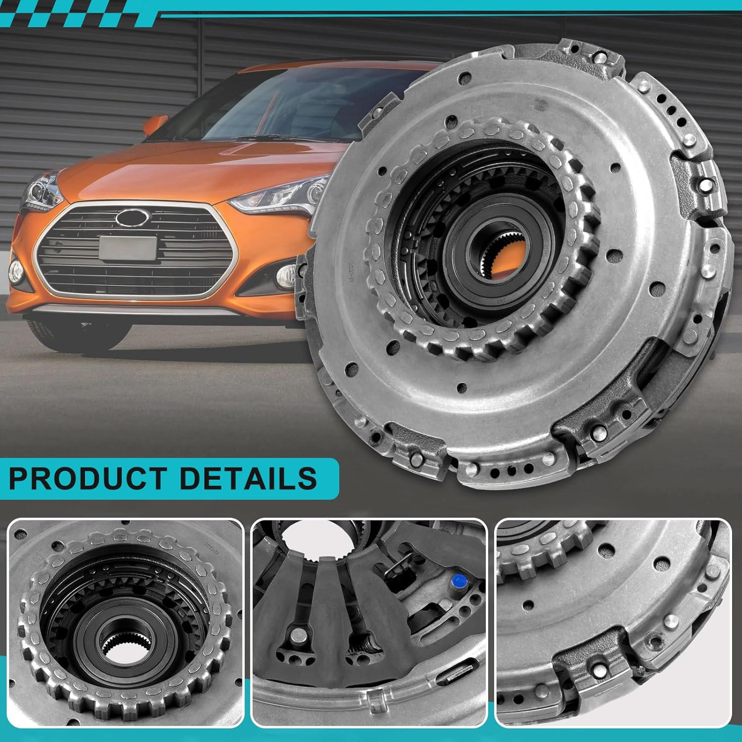 412002A001, Double Clutch Set Compatible with Hyundai Veloste-r 2012 2013 2014 2015 2016 2017 1.6L L4 Engine, Dual Clutch Kit Replace 41200-2A001