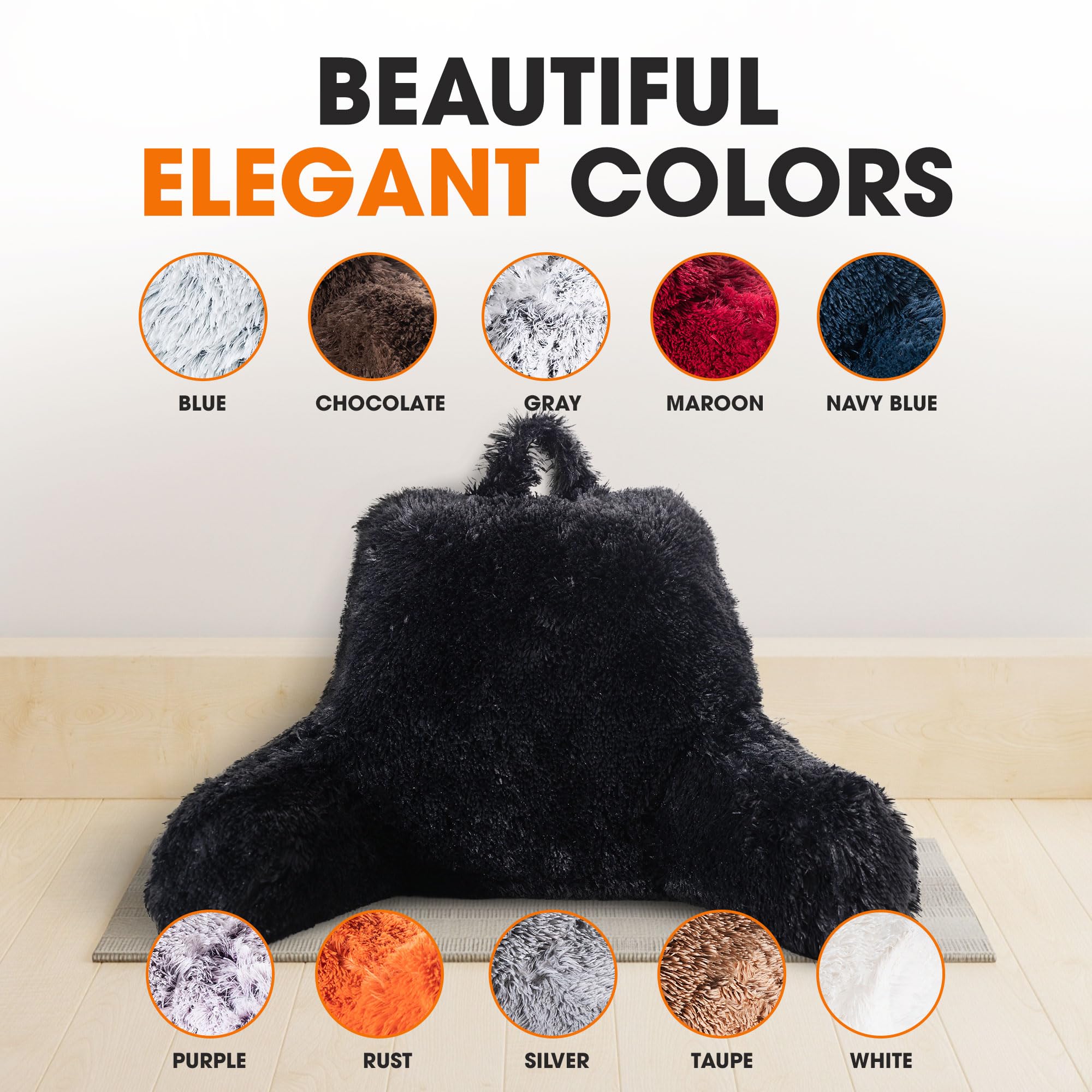 Cheer Collection Fluffy Reading Pillow Chair - Shaggy Hair Chair