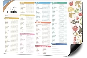 BIROYAL 100 Foods Before 1 Checklist Magnet, Baby First Food Tracker