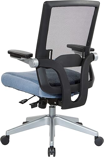 Miniatura 9 de Space Seating Serie 867 Silla de gerente ajustable con respaldo de malla transpirable, soporte lumbar y brazos abatibles acolchados, asiento de tela
