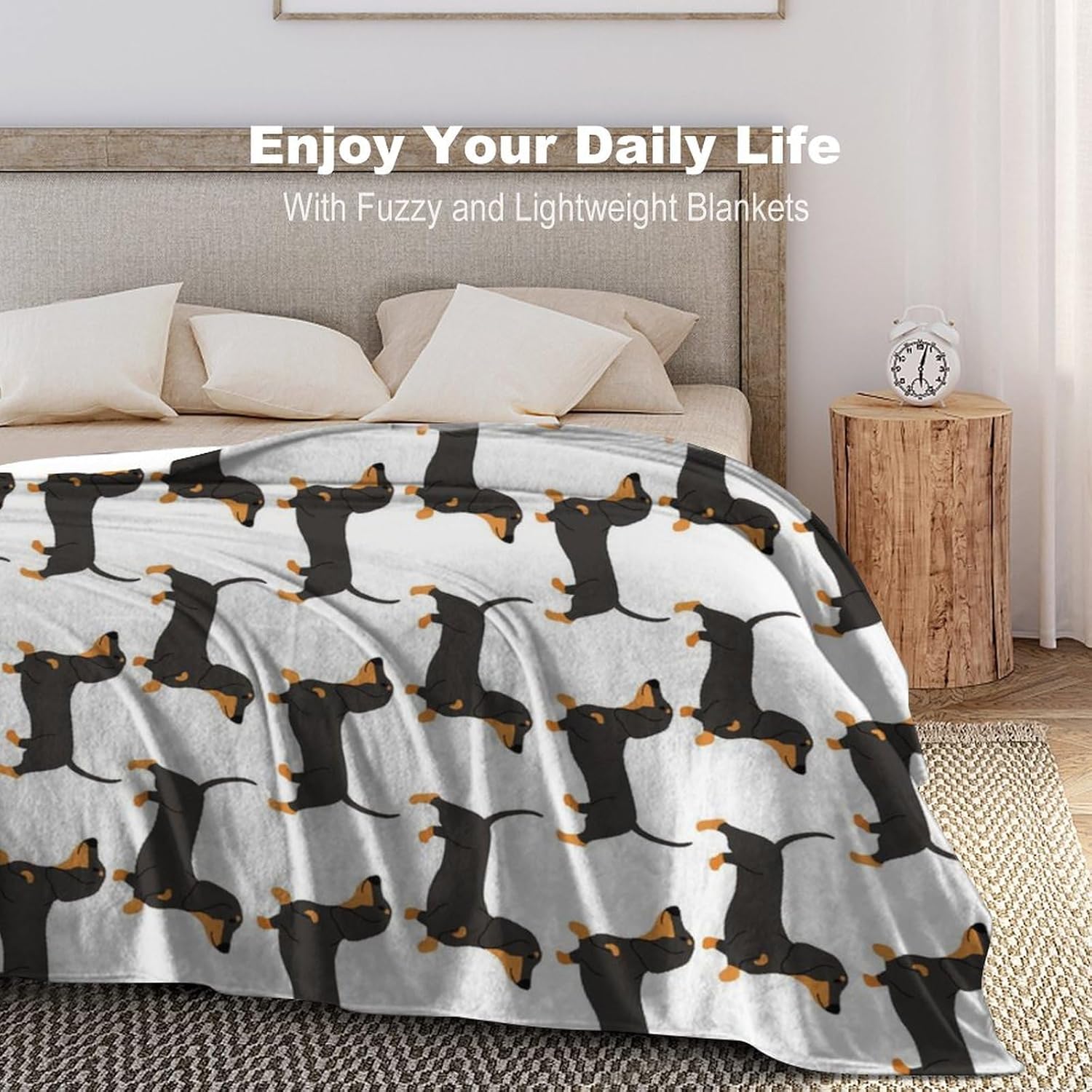 review Soft and Warm Flannel Fleece Blanket Compatible with Doxie Dachshund Weiner Dog Pet Dogs, Fluffy Plush Throw Blanket, Lightweight Microfiber for Bed Couch Chair Living Room, 40x60 Inches