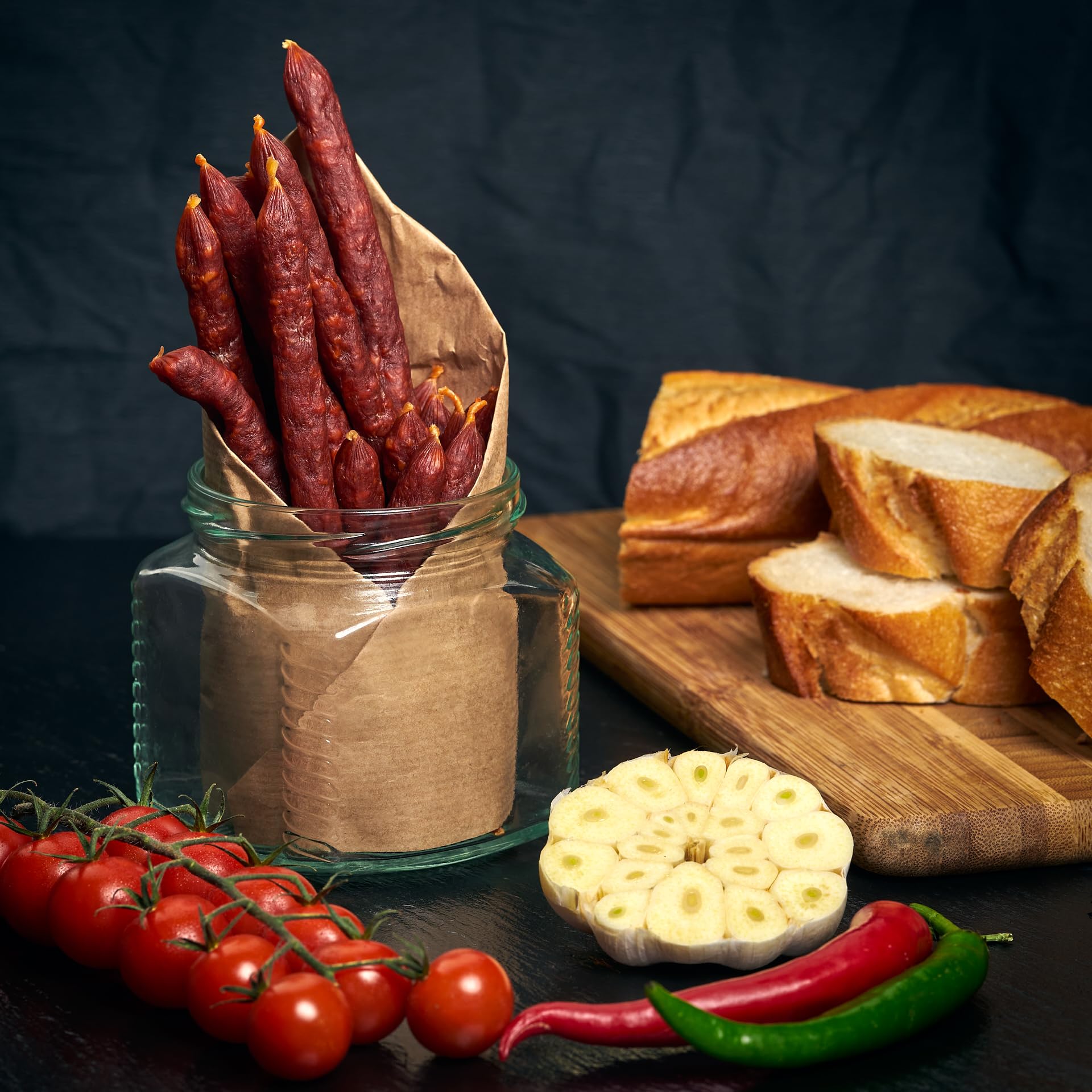 Spanische Mini-Chorizo. 500 g. Traditionelle Würstchen mit Paprika. Authentischer Geschmack Spaniens. Snack Chorizo.