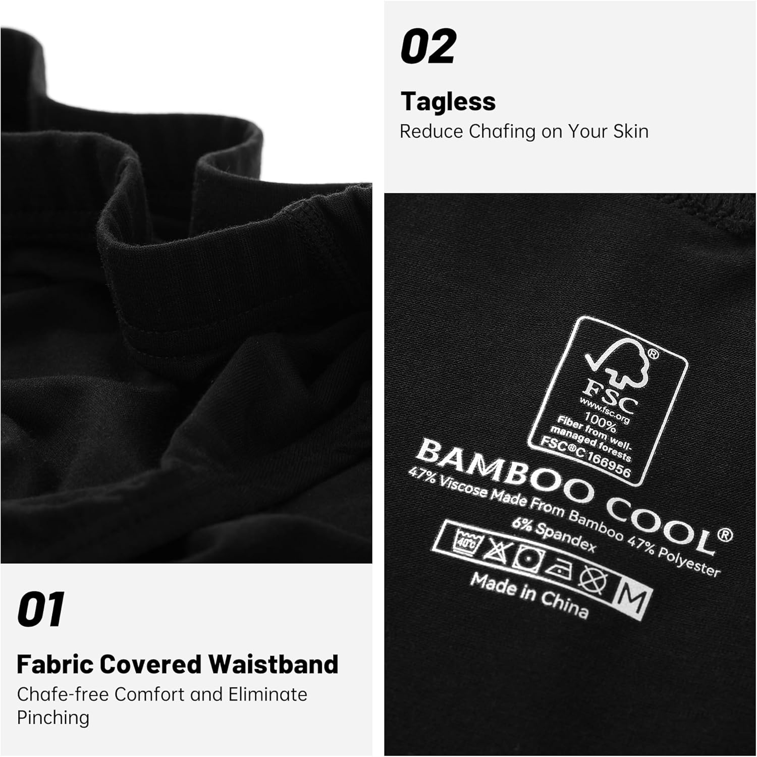 BAMBOO COOL Men's Underwear Briefs No-Roll Waistband Underwear Breathable Briefs with 3D Pouch Tagless Panties for Men - Image 2