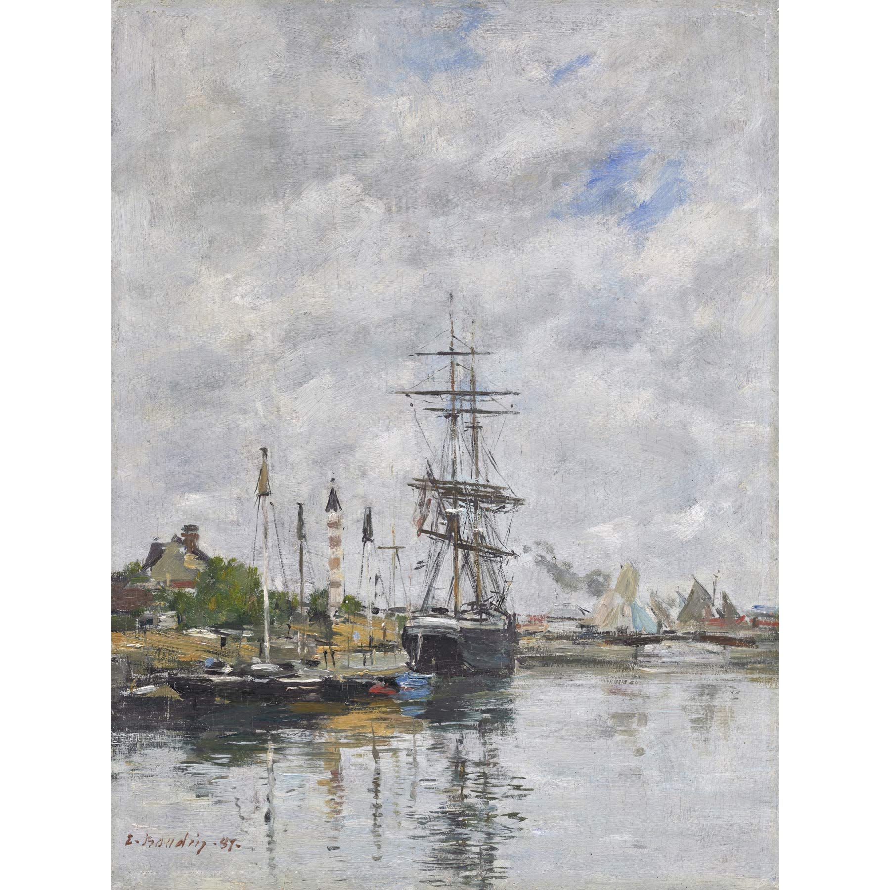 Artery8 Eugene Boudin Le Havre Sailboats In The Port 1883 Painting Large Wall Art Poster Print Thick Paper 18X24 Inch