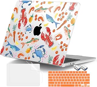 DONGKE for MacBook Air 13.6 Inch Case 2026 2025 2024-2022 A3449 A3240 A3113 A2681 M5 M4 M3 M2 Touch ID, Plastic Hard Shell & Keyboard Cover & Type C Adapter for MacBook Air 13 inch, Alfresco Dining