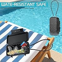 Vista 3 de Security Case LockBox with Code, Portable Safe Box with Removable Chain Combination Lock Box Mini Anti-Theft Travel Safe Waterproof Lockable Box for
