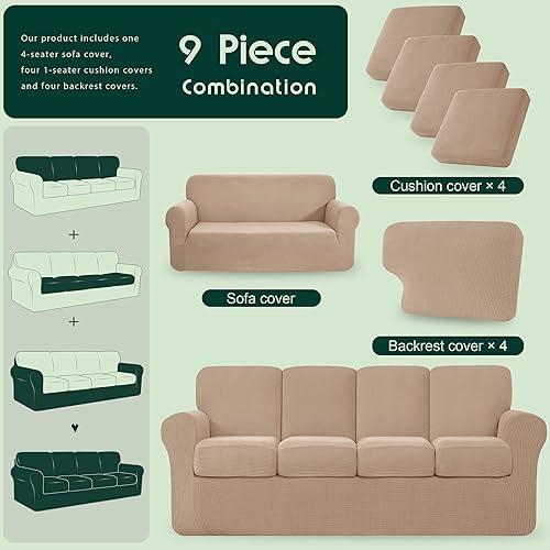 Vista 11 de CHUN YI - Funda elástica para sillón (3 piezas), funda para sofá de 1 plaza con un respaldo y cojín separado con banda elástica, tela jacquard