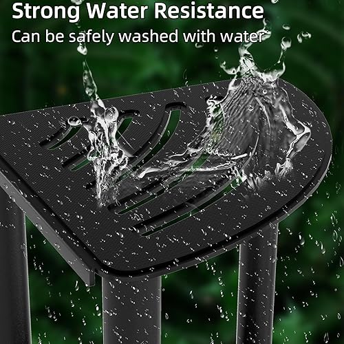 Miniatura 3 de JIAPAIDUO Taburete de ducha de esquina de metal para afeitarse las piernas, banco de ducha de baño con estante de almacenamiento, taburete de ducha